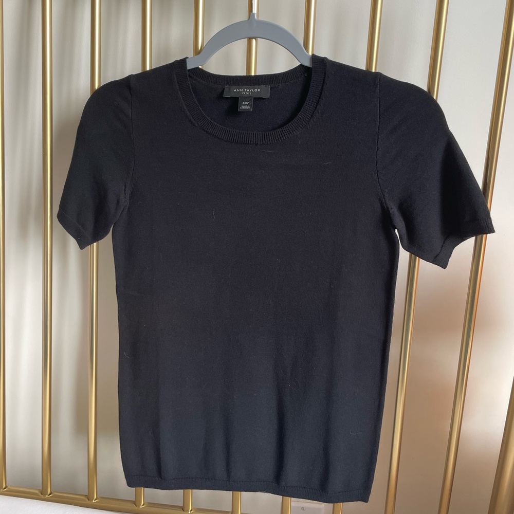 Basic Black Knit Top - image 1